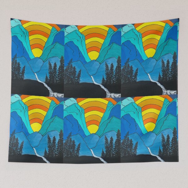 Artikelvorschau, Retro Mountain Gouache Sunrise Kollektion entworfen und verkauft von Ivy Uttaro.