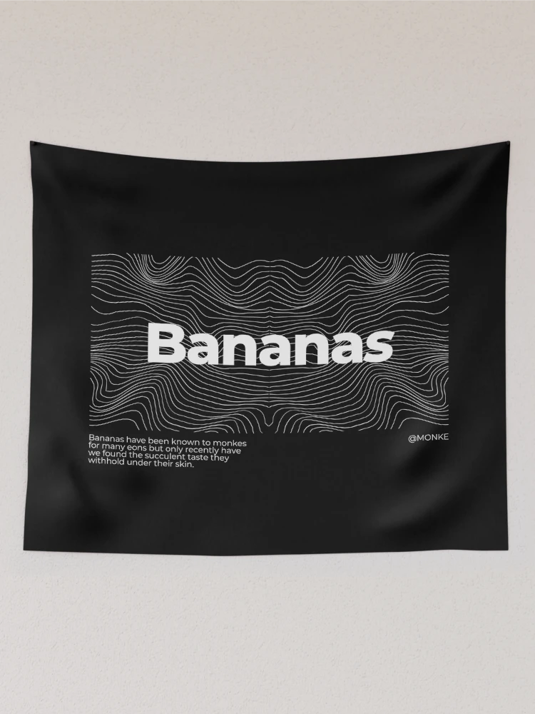 Aperçu 2 sur 3. Tentures avec l'œuvre Bananes créée et vendue par PyroPython.
