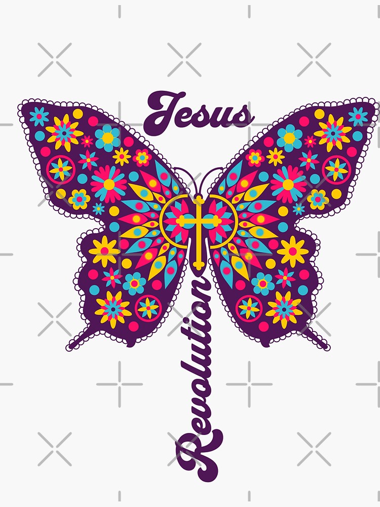 "Jesus Revolution Butterfly" Sticker for Sale by BeansHotTees Redbubble