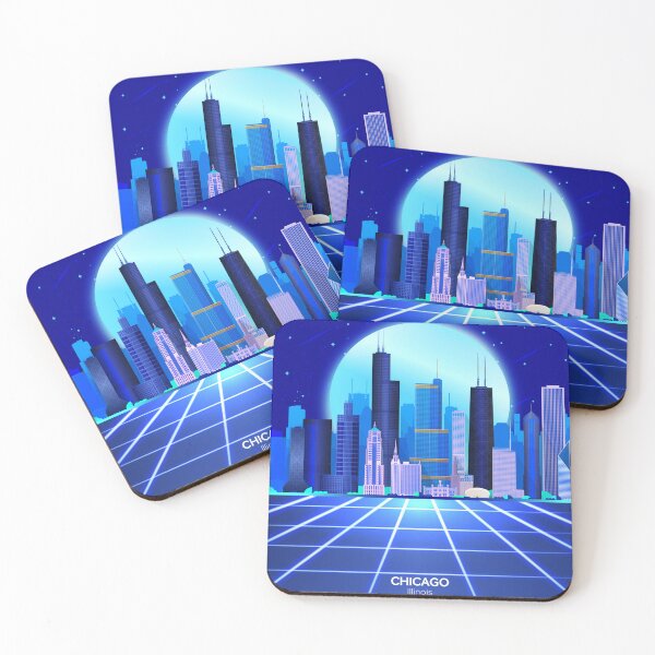 Item preview, Chicago Cityscape Retrowave designed and sold by MaiZephyr.