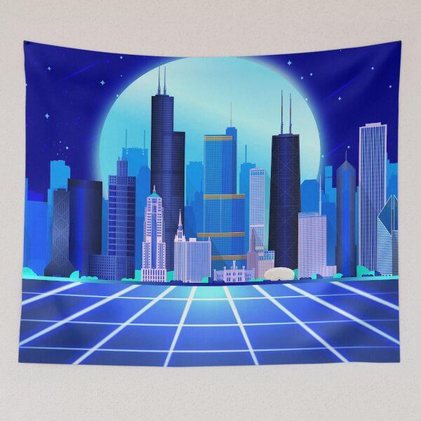 Item preview, Chicago Cityscape Retrowave designed and sold by MaiZephyr.