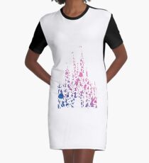 Character Castle Inspired Silhouette Graphic T-Shirt Dress