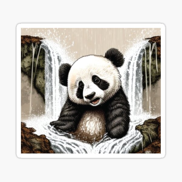 Panda adventure print 7 Sticker