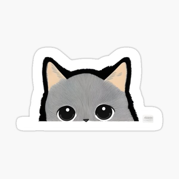 Cute Cat Sneak Peak Sticker for iOS & Android