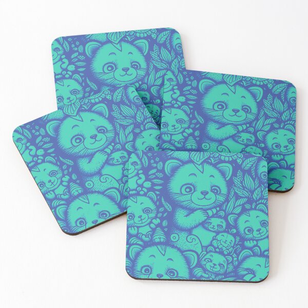Item preview, Cute Kitty Pattern / Blue Green designed and sold by MonkStudio.