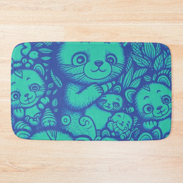 Item preview, Cute Kitty Pattern / Blue Green designed and sold by MonkStudio.