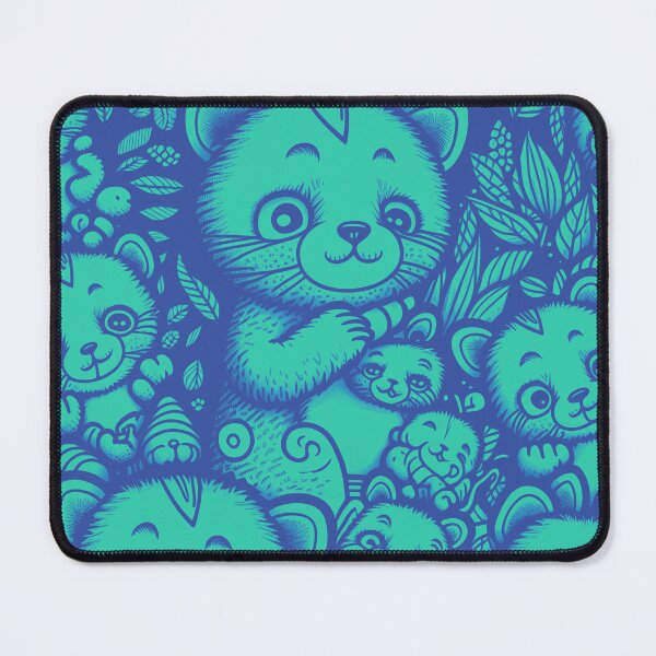 Item preview, Cute Kitty Pattern / Blue Green designed and sold by MonkStudio.