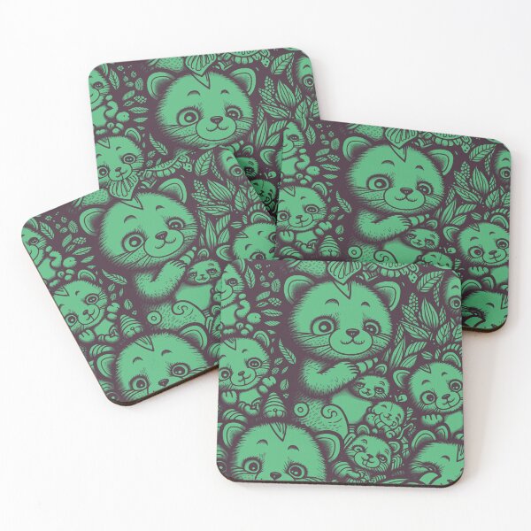 Item preview, of Cute Kitty Pattern / Brown, Green designed and sold by MonkStudio.