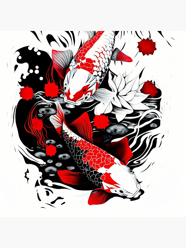 Japanese Koi Fish Art Board Print for Sale by Playfullprints