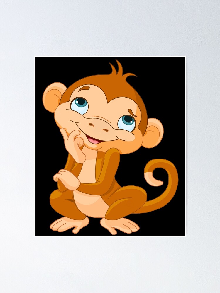 "Cute Smiling Monkey Emoji " Poster by PrintPress Redbubble