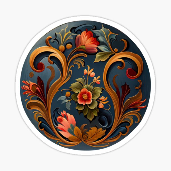" Norwegian Blue Telemark Rosemaling" Sticker for Sale by bestsalernow