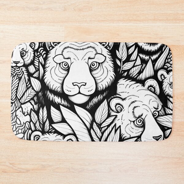 Item preview, Cute Tiger Cub Pattern / Black and white designed and sold by MonkStudio.
