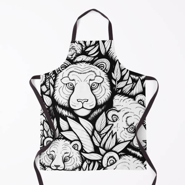 Item preview, Cute Tiger Cub Pattern / Black and white designed and sold by MonkStudio.