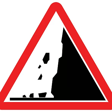 Artwork thumbnail, Falling Rocks Hazard Sign by slyfo