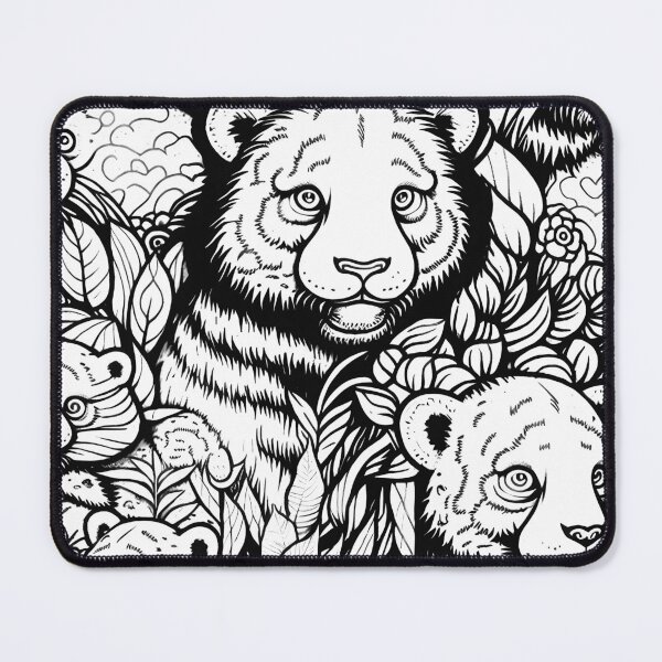 Item preview, Tiger Cub's Pattern / Black and white designed and sold by MonkStudio.
