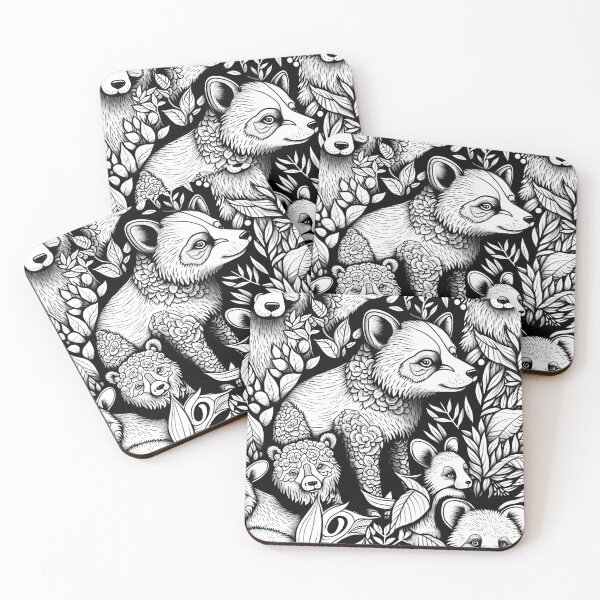 Item preview, Cute Fox Pattern / Black and white designed and sold by MonkStudio.