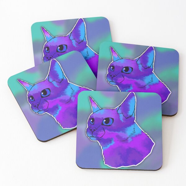 Item preview, Blue and Purple Tie Dye Cat designed and sold by CreationsByBear.