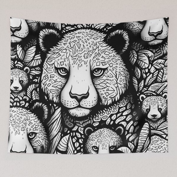 Item preview, Leopard Pattern / Black and white designed and sold by MonkStudio.