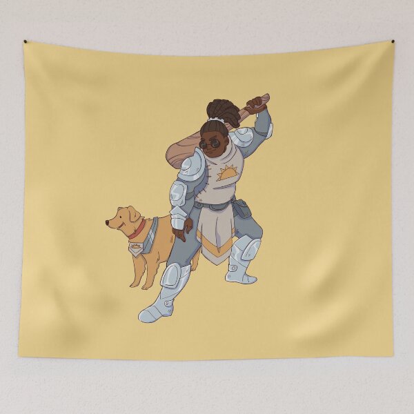 Item preview, Fantasy Character with Wooden Club, Armor & Seeing Eye Dog designed and sold by moonrunesshop.