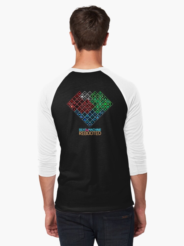 Thumbnail 1 of 3, Baseball ¾ Sleeve T-Shirt, Beat the Machine: Rebooted - Skill Tree Heart designed and sold by SanguineStudios.