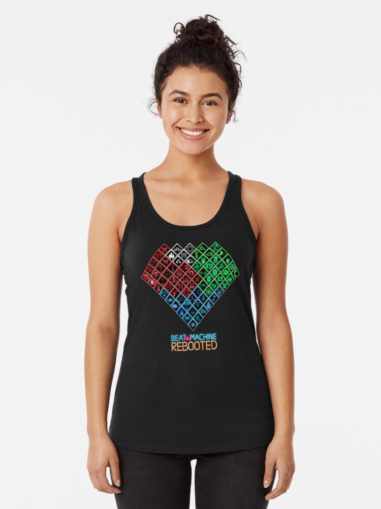 Thumbnail 1 of 3, Racerback Tank Top, Beat the Machine: Rebooted - Skill Tree Heart designed and sold by SanguineStudios.