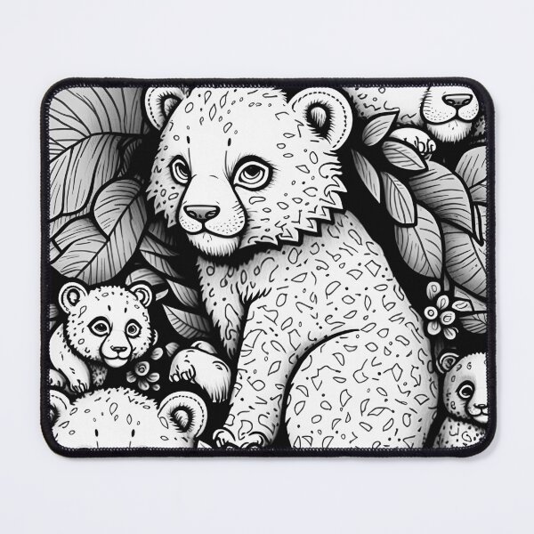Item preview, Leopard Cub Pattern / Black and white designed and sold by MonkStudio.