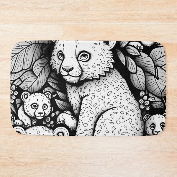 Item preview, Leopard Cub Pattern / Black and white designed and sold by MonkStudio.