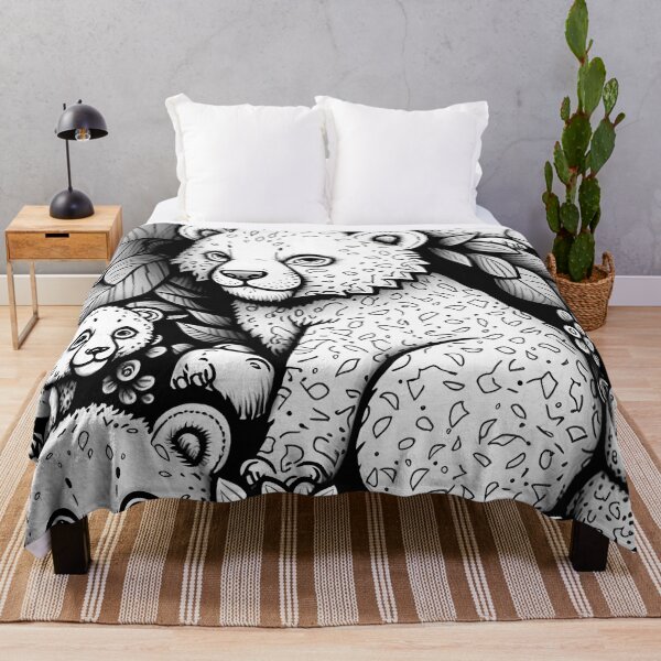 Item preview, Leopard Cub Pattern / Black and white designed and sold by MonkStudio.
