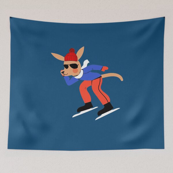 Item preview, Ice skating kangaroo designed and sold by GasconyPassion.