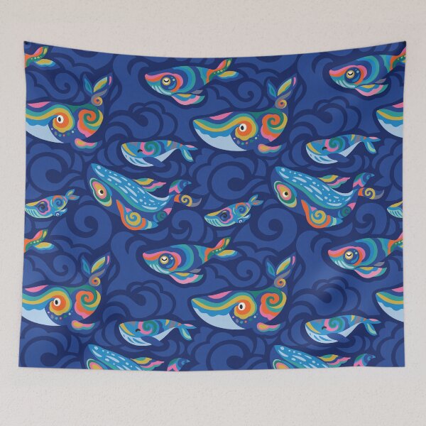 Item preview, Whales family in the waves designed and sold by PenguinHouse.