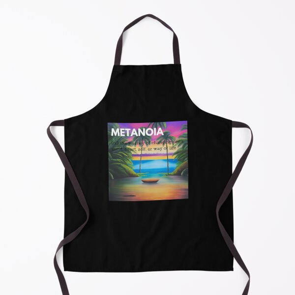 Item preview, metanoia journey mind heart self life text typography oil painting beach palm island colorful green purple yellow art illustration word meaning sticker designed and sold by FRH Design ⭐⭐⭐⭐⭐.