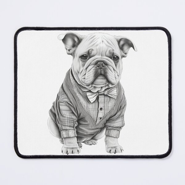 Item preview, Cute Bulldog wear bow tie and shirts designed and sold by MaxEXP.