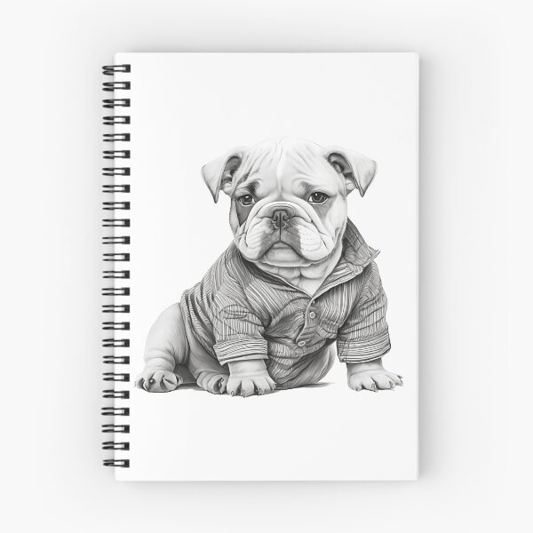 Aperçu de l'œuvre Cute Young Bulldog porte des chemises en noir et blanc créée et vendue par MaxEXP.