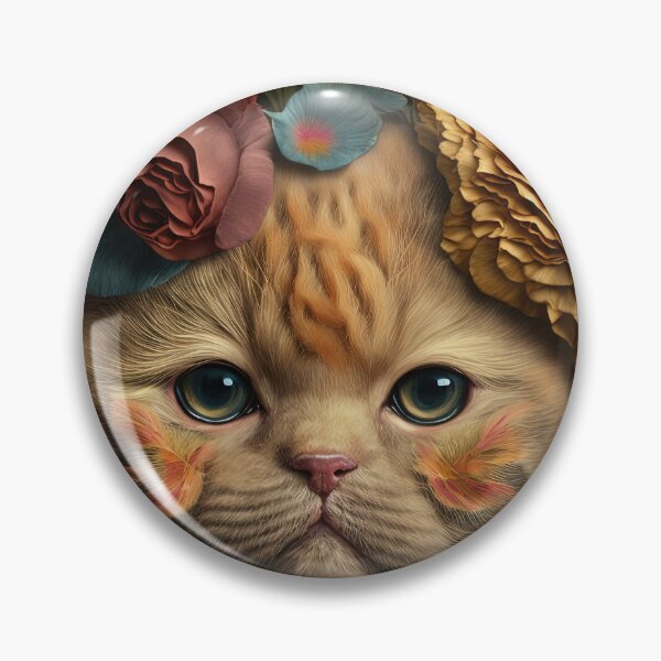 Item preview, Lovely cat (Kitten ) vintage flowers portrait frame 16 designed and sold by jetaiart.