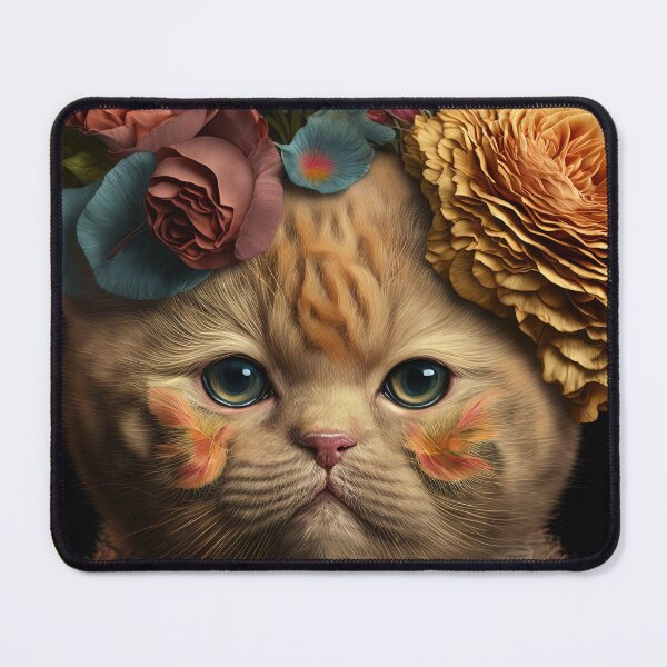 Item preview, Lovely cat (Kitten ) vintage flowers portrait frame 16 designed and sold by jetaiart.