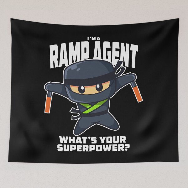 Item preview, Funny Aviation TRC Ramp Agent Ninja Cartoon designed and sold by Ikaroots.
