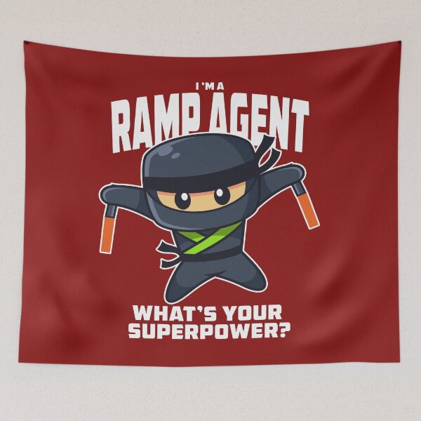 Item preview, Funny Aviation TRC Ramp Agent Ninja Cartoon designed and sold by Ikaroots.