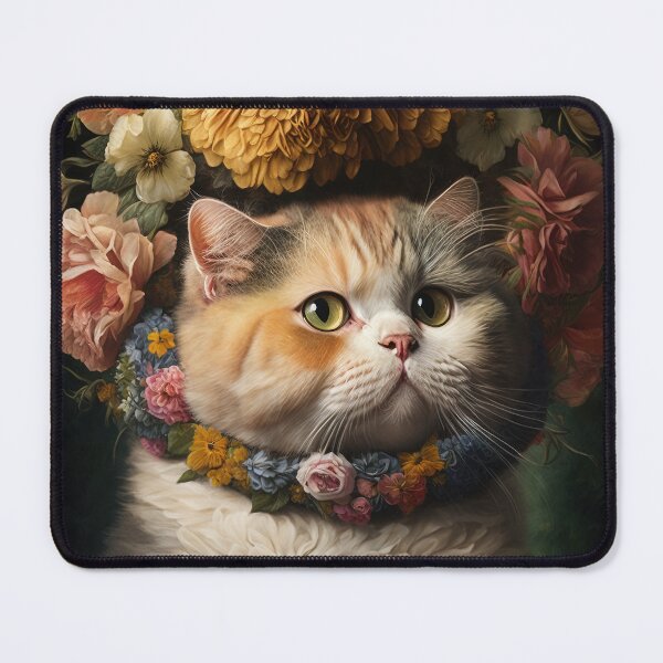 Item preview, Lovely cat (Kitten ) vintage flowers portrait frame 18 designed and sold by jetaiart.