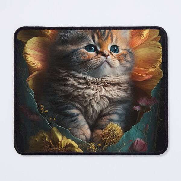 Item preview, Lovely cat (Kitten ) vintage flowers portrait frame 19 designed and sold by jetaiart.