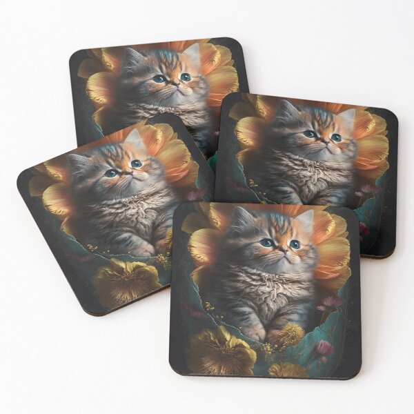 Item preview, Lovely cat (Kitten ) vintage flowers portrait frame 19 designed and sold by jetaiart.
