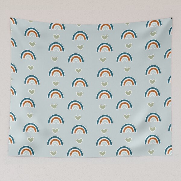 Item preview, Rainbow Hearts - Turqoise designed and sold by RahimaUmmi.