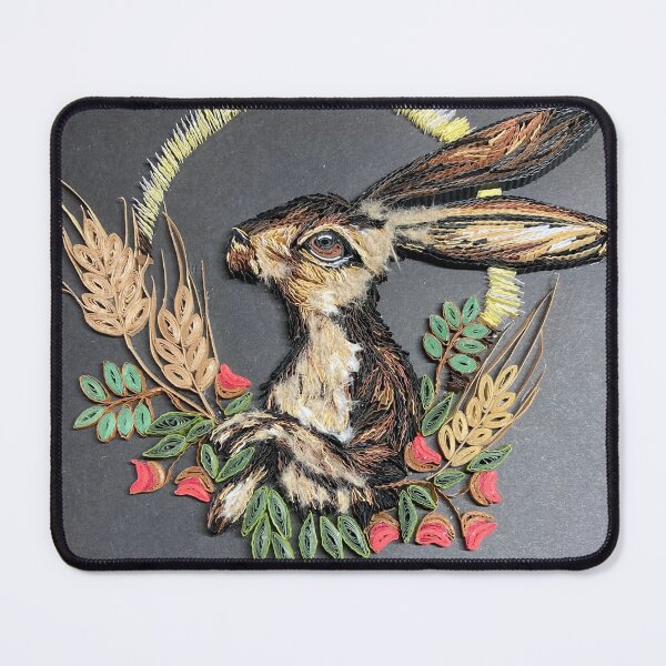 Item preview, Hare in the moon (red flowers) designed and sold by JansCraftyBits.