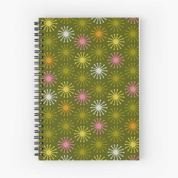 Item preview, Midcentury Molecules Atomic Retro Dot Pattern in Vintage Green Pink Yellow Orange designed and sold by kierkegaard.