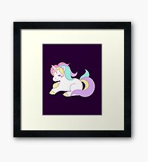 Sitting Pretty Unicorn Emoji Framed Print
