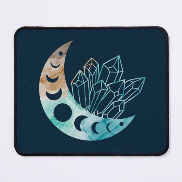 Item preview, Watercolor Crystal Moon with Moon Phases designed and sold by moonrunesshop.