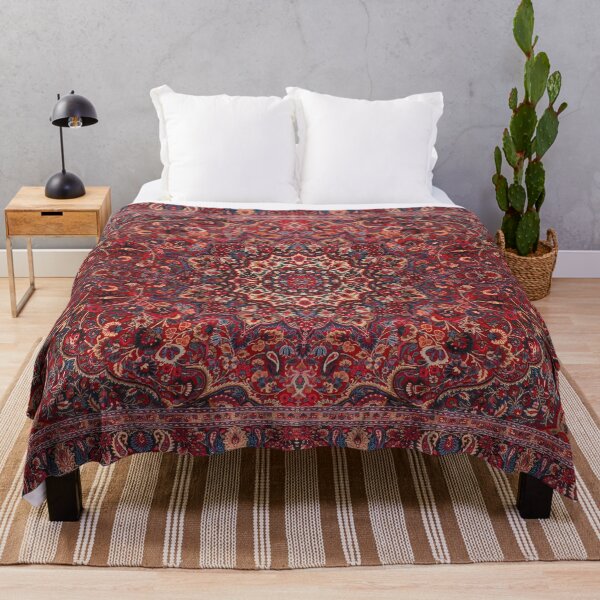 Item preview, Magenta and Azure Field of Flowers | Persian Rug designed and sold by wildtribe.