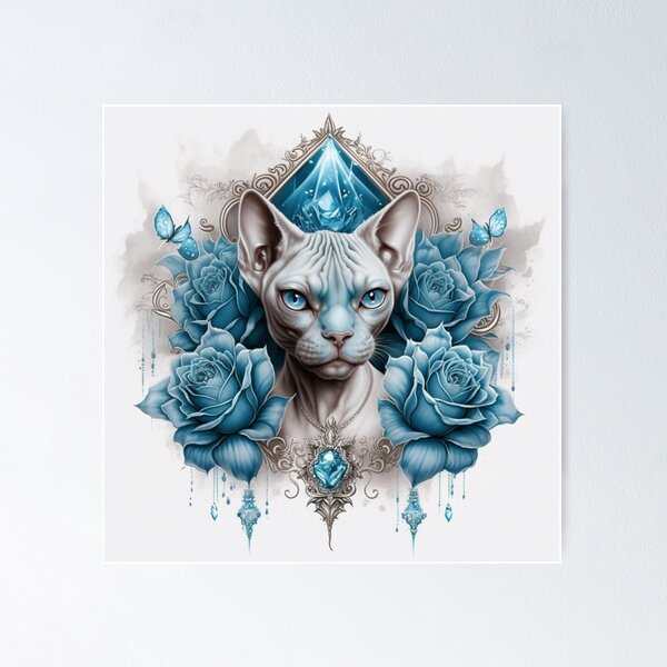 Item preview, Sphynx And Roses designed and sold by Nocturne  Paws.