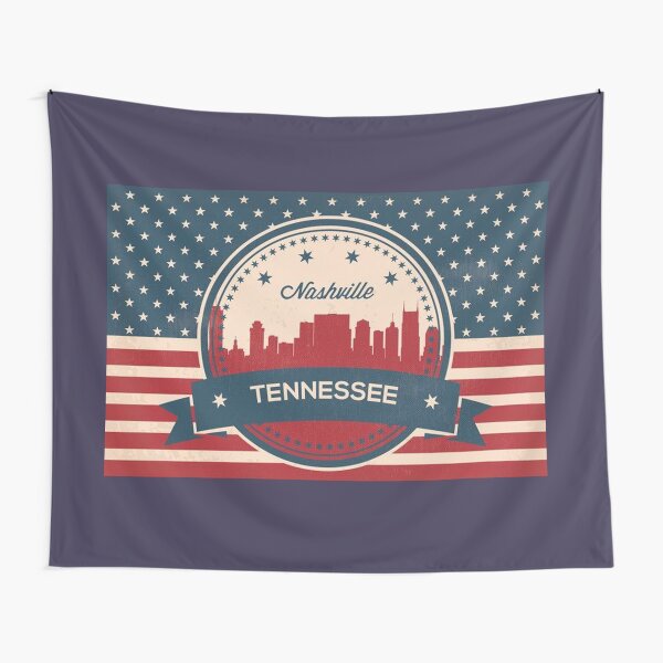 "Retro Nashville Tennessee Skyline" Tapestry for Sale by TeamBride