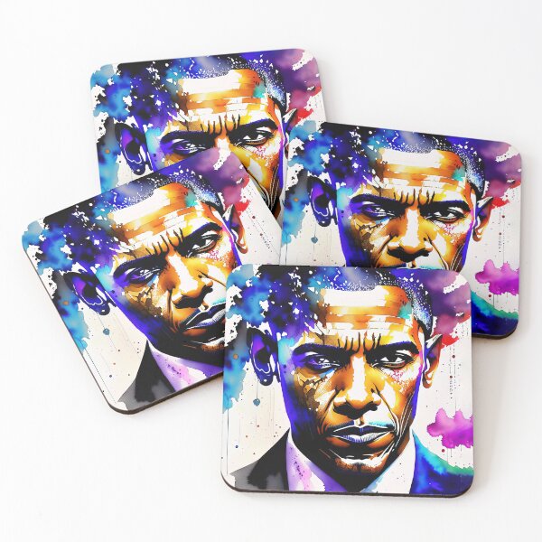 Item preview, Barrack Obama portrait in watercolor designed and sold by IkonixArt.