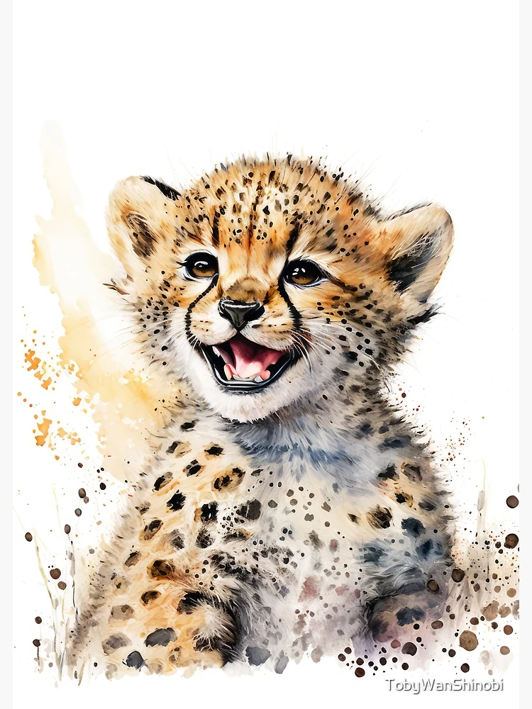 Poster | mit Baby-Gepard-Aquarell\